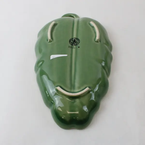Bordallo Pinheiro Green Ceramic Banana Leaf Dish 10" Serveware