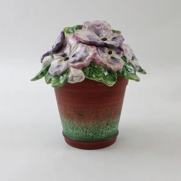 Fitz and Floyd Forever In Bloom Lidded Box Pansies 5" 2063/251