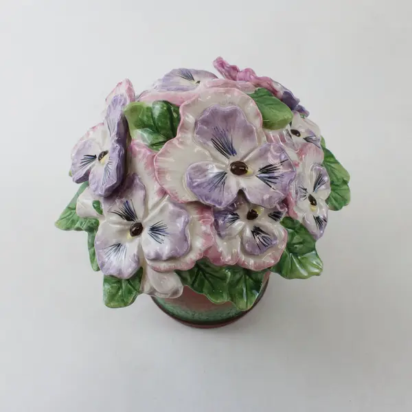 Fitz and Floyd Forever In Bloom Lidded Box Pansies 5" 2063/251