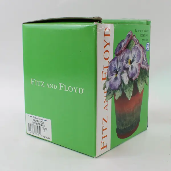 Fitz and Floyd Forever In Bloom Lidded Box Pansies 5" 2063/251