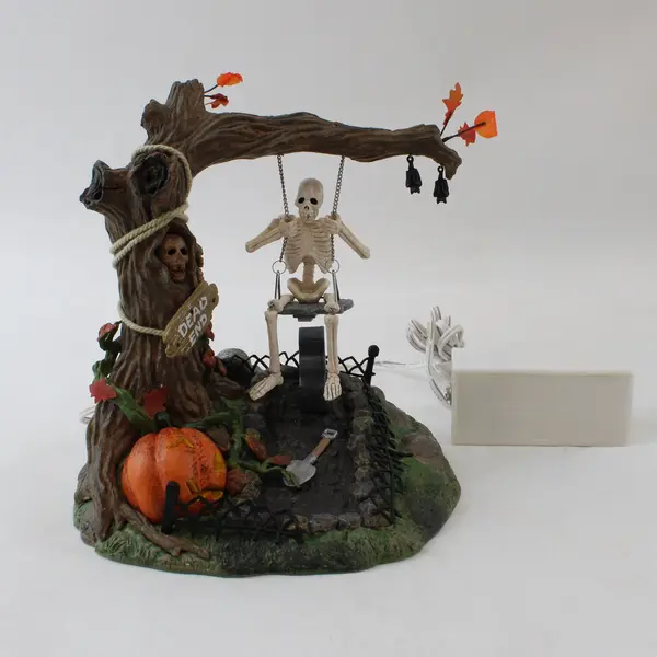Department 56 #56.52514 Village Halloween Animated Swinging Skeleton NOT WORKING