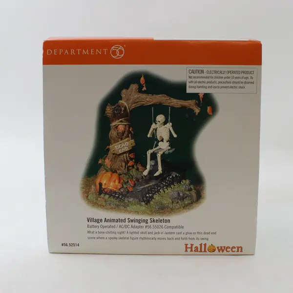 Department 56 #56.52514 Village Halloween Animated Swinging Skeleton NOT WORKING