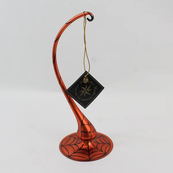 Christopher Radko MPN 02-6905-2 Orange Web Stand Halloween Ornament Stand 12"
