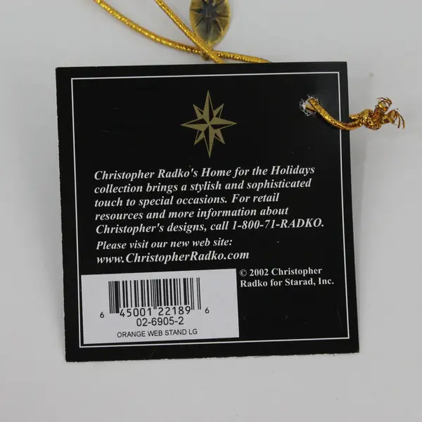 Christopher Radko MPN 02-6905-2 Orange Web Stand Halloween Ornament Stand 12"