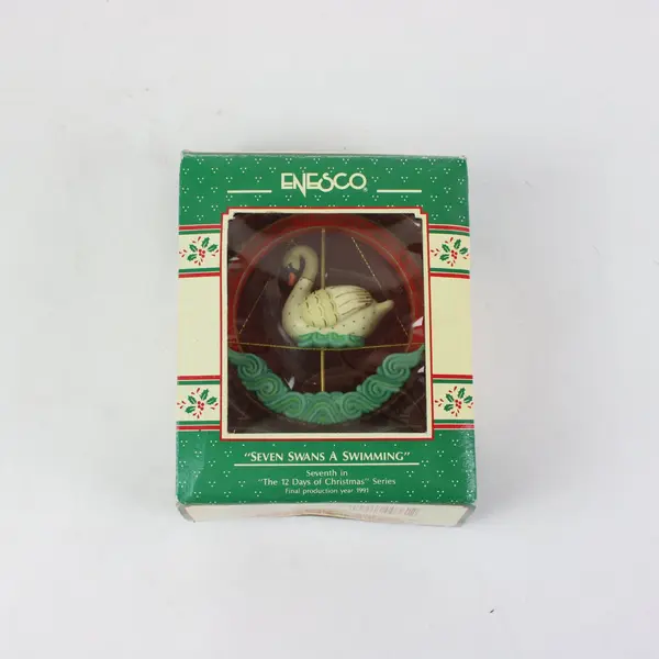 Vintage 1991 Enesco Treasury of Christmas Ornaments - "Seven Swans A Swimming"