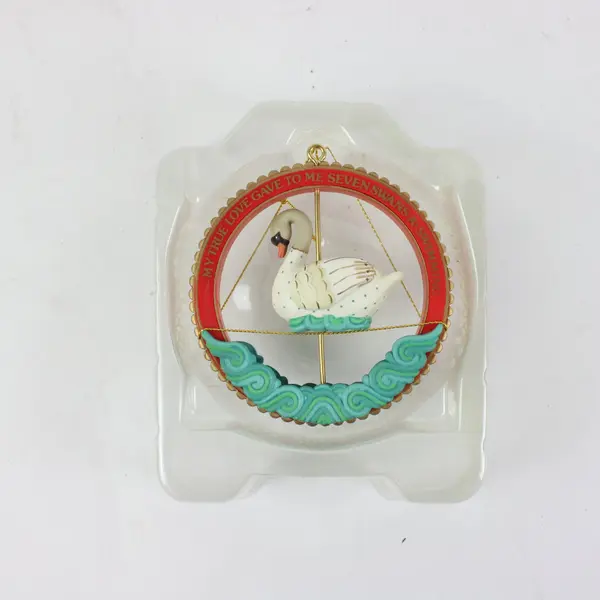 Vintage 1991 Enesco Treasury of Christmas Ornaments - "Seven Swans A Swimming"