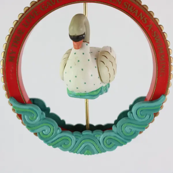 Vintage 1991 Enesco Treasury of Christmas Ornaments - "Seven Swans A Swimming"