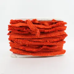 Vintage Orange Woven Fringed Trim 40 Ft x 1" Sewing Crafts Upholstery