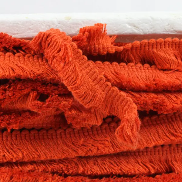 Vintage Orange Woven Fringed Trim 40 Ft x 1" Sewing Crafts Upholstery