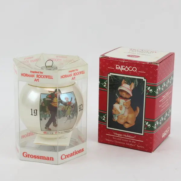 Lot of 2 Christmas Ornaments Enesco Grossman Creations 1992 588814