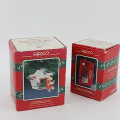 Lot of 2 Enesco Ornament Boxes Christmas To Go Special Keepsakes 586722