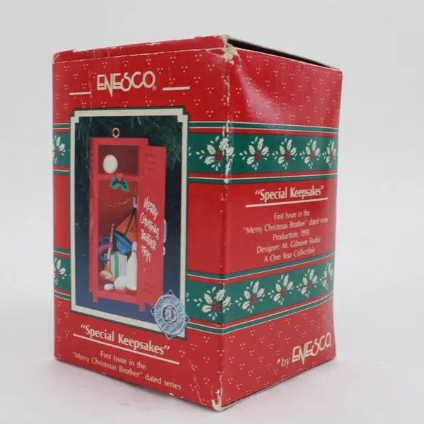 Lot of 2 Enesco Ornament Boxes Christmas To Go Special Keepsakes 586722