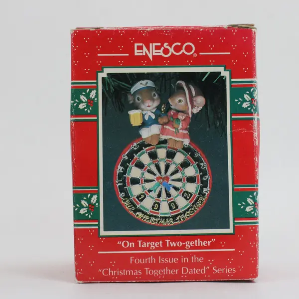Lot of 2 Enesco Xmas Ornaments 573965 Twelve Pipers Piping On Target Two-gether