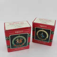 Lot of 2 Enesco Twelve Days of Christmas Ornaments Holiday Decor