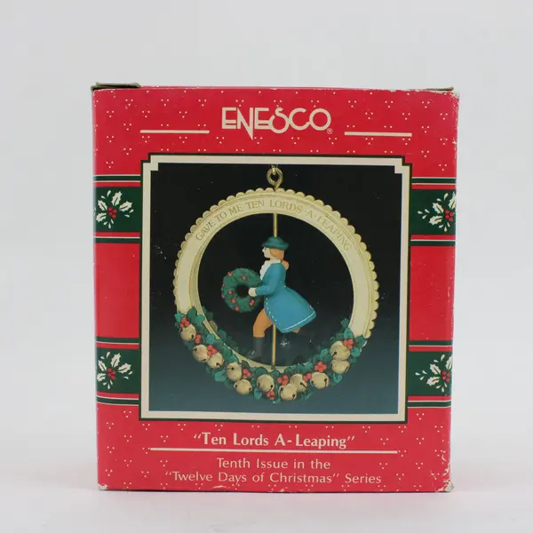 Lot of 2 Enesco Twelve Days of Christmas Ornaments Holiday Decor