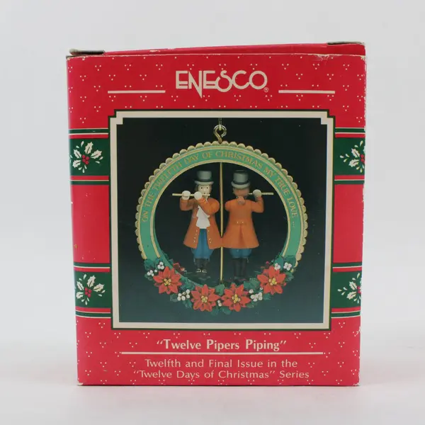 Lot of 2 Enesco Twelve Days of Christmas Ornaments Holiday Decor