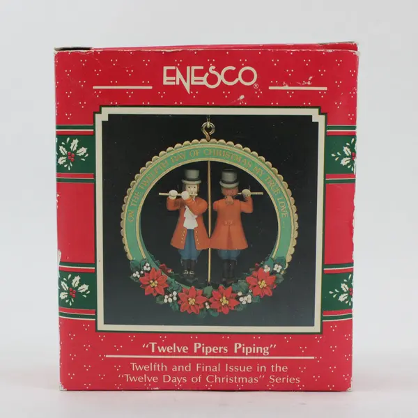 Lot of 2 Enesco 573965 Twelve Days Xmas Ornaments 11 Drummers 12 Pipers
