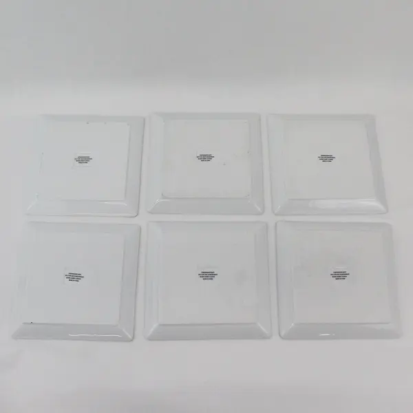 Set of 6 Harry & David 2004 Holly Ribbon Square Appetizer Plates 