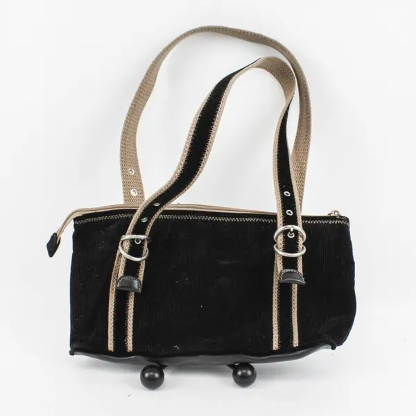 Relic Black Beige Corduroy Shoulder Bag Purse Handbag