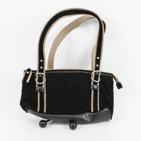 Relic Black Beige Corduroy Shoulder Bag Purse Handbag