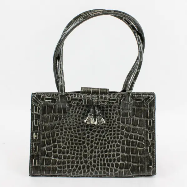 Liz Claiborne Black Faux Alligator Faux Leather Handbag Purse