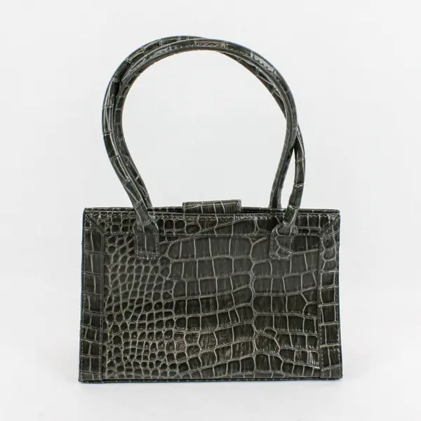 Liz Claiborne Black Faux Alligator Faux Leather Handbag Purse