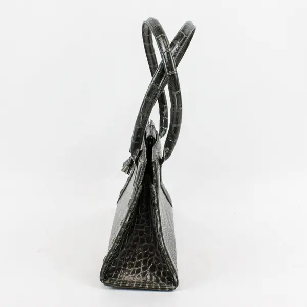 Liz Claiborne Black Faux Alligator Faux Leather Handbag Purse