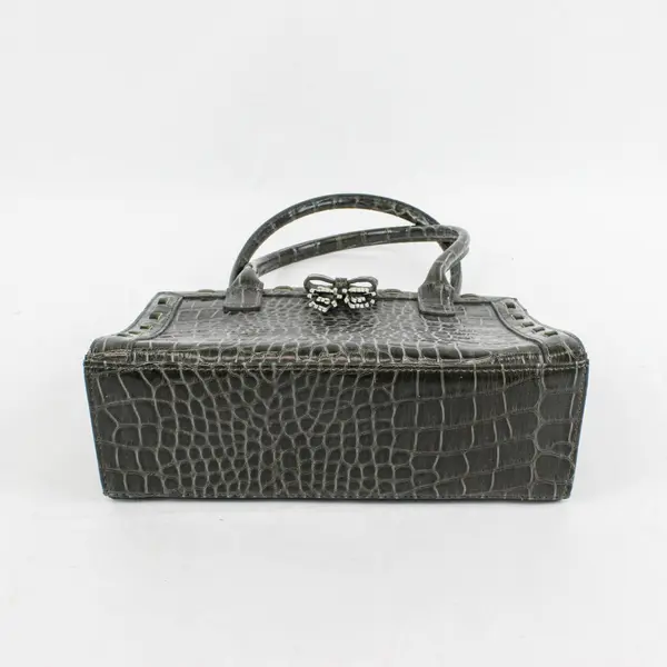 Liz Claiborne Black Faux Alligator Faux Leather Handbag Purse
