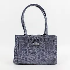 Liz Claiborne Blue Gray Faux Alligator Leather Handbag Purse