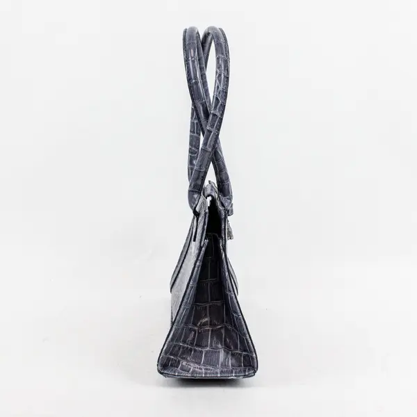 Liz Claiborne Blue Gray Faux Alligator Leather Handbag Purse