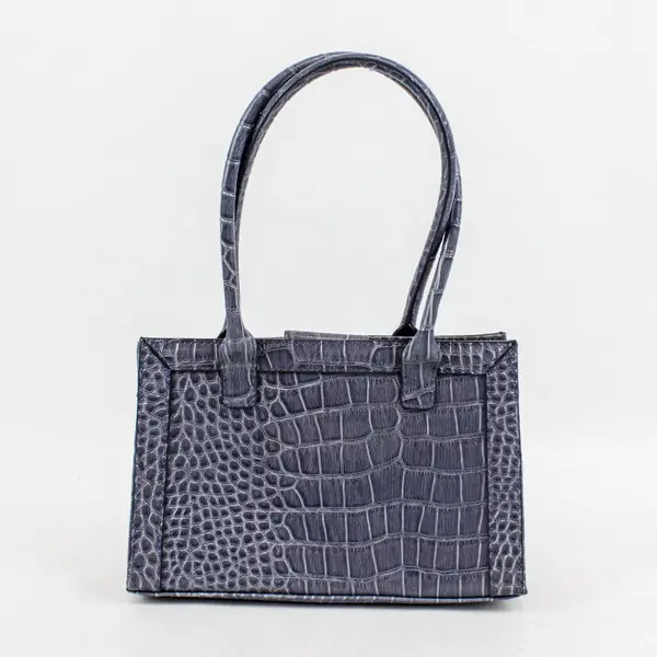 Liz Claiborne Blue Gray Faux Alligator Leather Handbag Purse