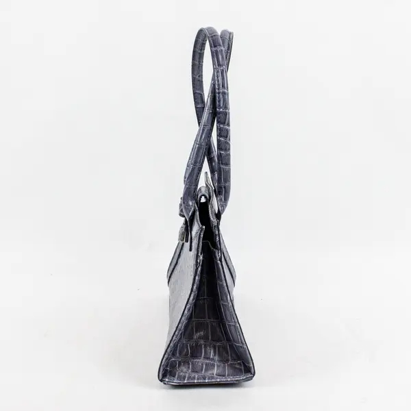 Liz Claiborne Blue Gray Faux Alligator Leather Handbag Purse
