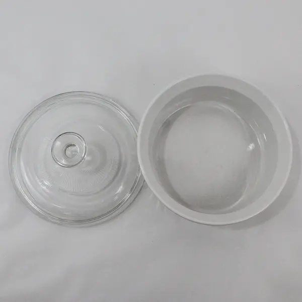 Corning Ware French White 1.5 Qt Round Casserole Baking Dish with Lid