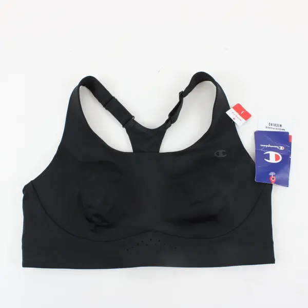 Champion Black Racer Back Sports Bra Moisture Wicking Size L