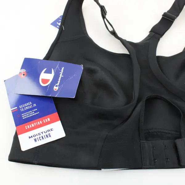 Champion Black Racer Back Sports Bra Moisture Wicking Size L