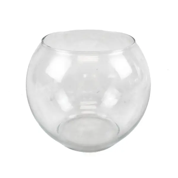 Lot of 3 Clear Glass Fishbowl Vases 5" & 6" Centerpiece Terrarium