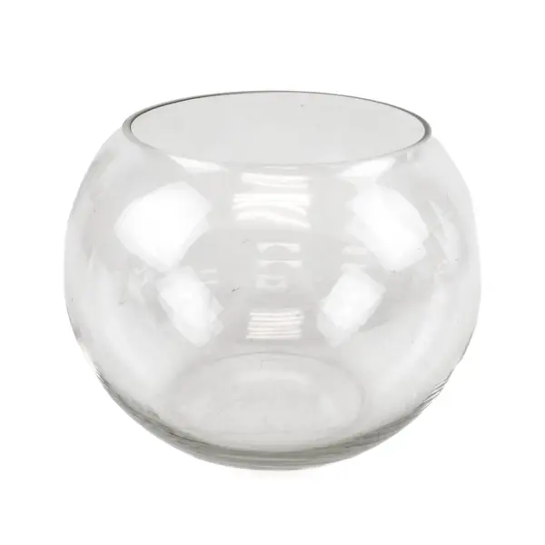 Lot of 3 Clear Glass Fishbowl Vases 5" & 6" Centerpiece Terrarium