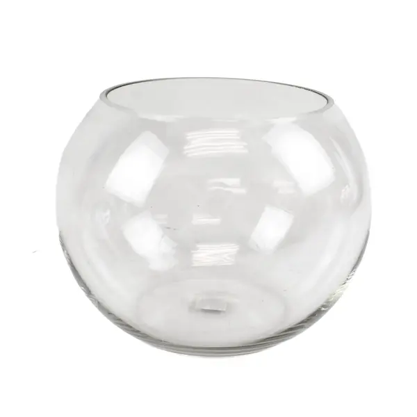 Lot of 3 Clear Glass Fishbowl Vases 5" & 6" Centerpiece Terrarium