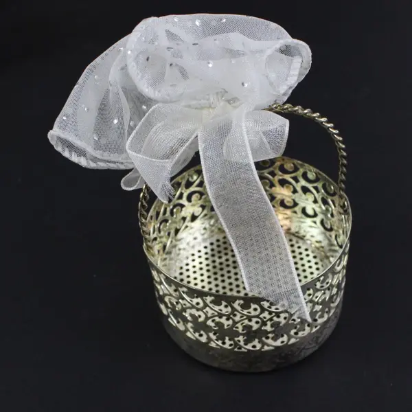 Lot of 16 Small Metal Baskets Red Roses Thank You Party Favor Wedding Decor