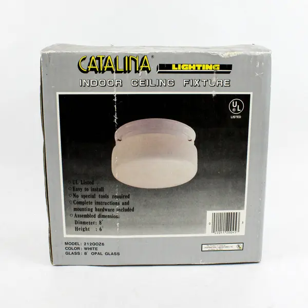 Catalina Lighting 8" White Opal Glass Ceiling Fixture Indoor