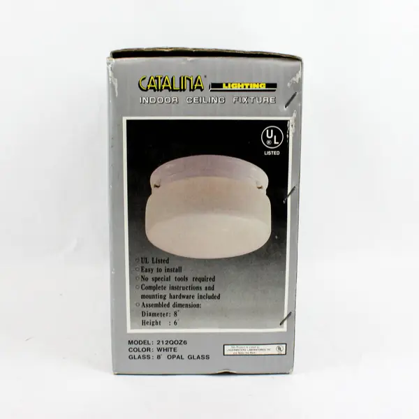 Catalina Lighting 8" White Opal Glass Ceiling Fixture Indoor