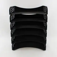 Set of 6 Black Stacking Letter Trays Desk File Organizer