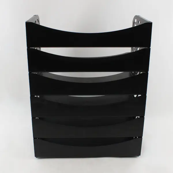 Set of 6 Black Stacking Letter Trays Desk File Organizer