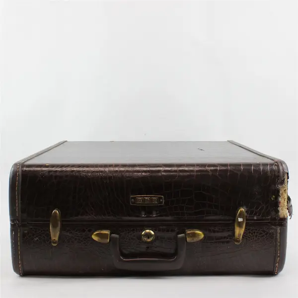 Vintage Samsonite Mid-Century Hard Shell Suitcase Faux Alligator