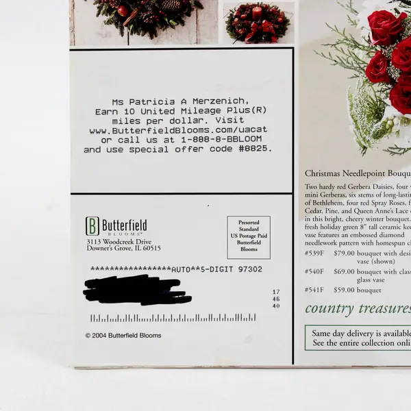 Butterfield Blooms Holiday Homecomings Fresh Flower Bouquets 2004 Catalog 