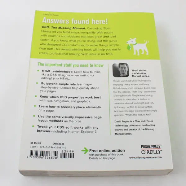 CSS The Missing Manual David Sawyer McFarland O'Reilly Paperback