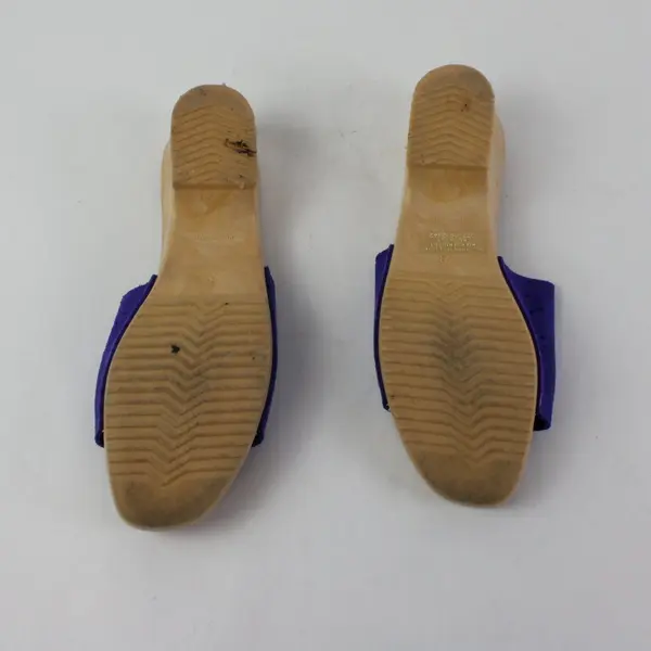 Cherokee Indigo Blue Leather Wedge Slip-On Sandals Women's 8M