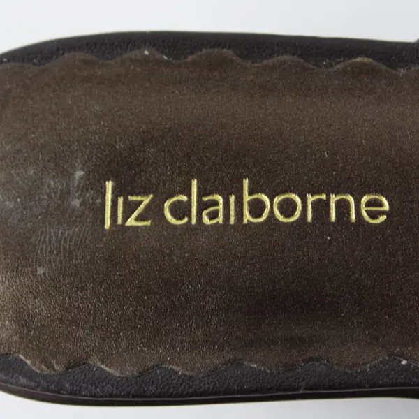 Liz Claiborne Dark Brown Leather Slip-On Sandals Women's 8.5M