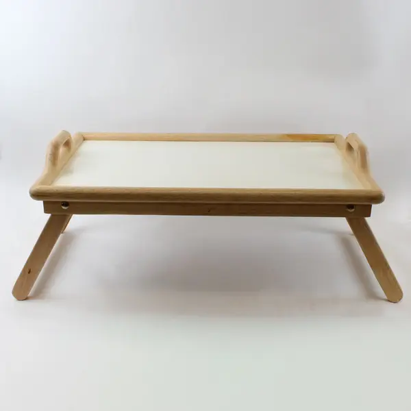 Goodwood Wood Folding Lap Serving Tray Table Bed Sofa Brown White
