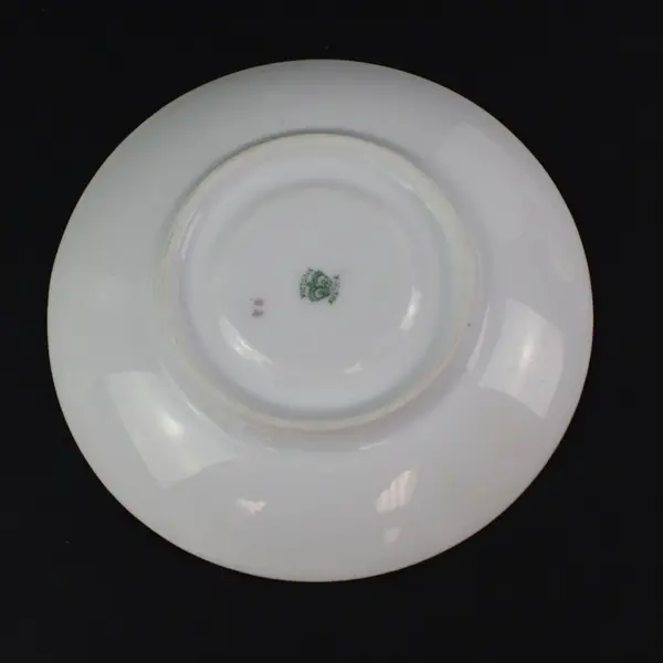 Paul Muller White & Gold Bouillon Cup Saucer Set Dinnerware